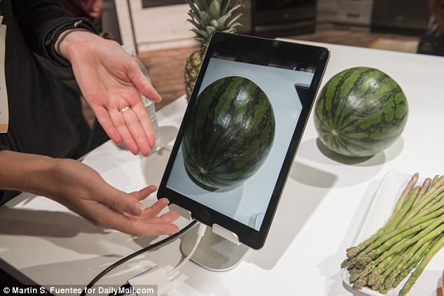 In the demonstration, the app recognized six ingredients that could work for a recipe. It will only provide relevant recommendations, Clark explained. ‘We have a watermelon and potatoes here, and those don’t go together, so, it won’t pair them’