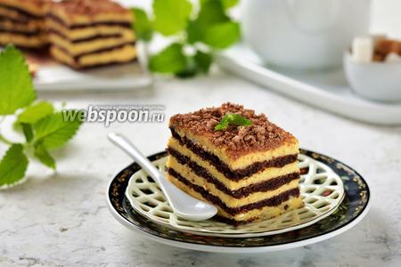 Фото рецепта Песочный торт с творожным кремом