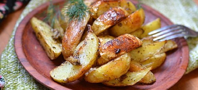 картошка запеченная дольками в духовке с чесноком