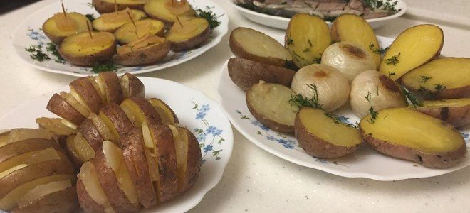 картошка по деревенски в духовке с салом