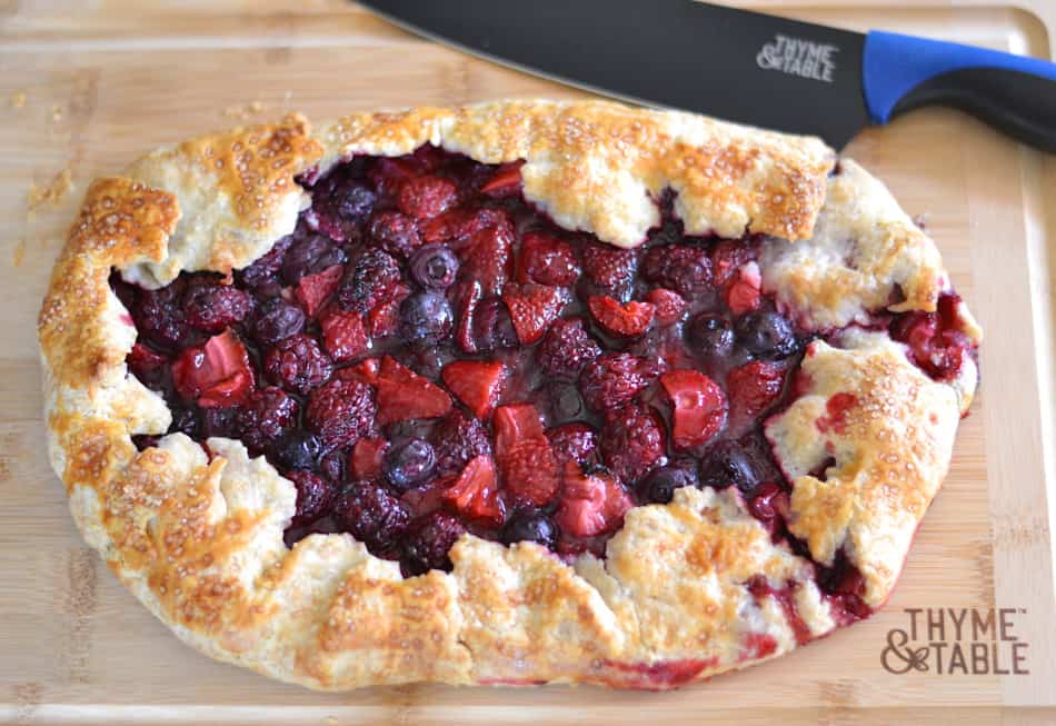 Mixed Berry Galette made with strawberry, blueberry & blackberry. It