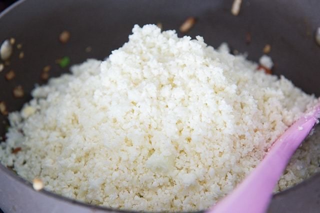 Cauliflower Fried Rice Added To Fried Rice Stir Fry