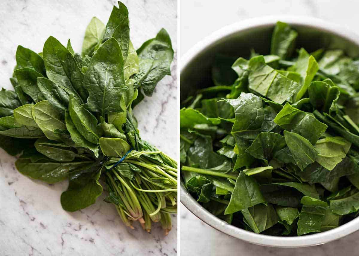 English Spinach for Middle Eastern Lamb, Chickpea and Spinach Soup recipetineats.com