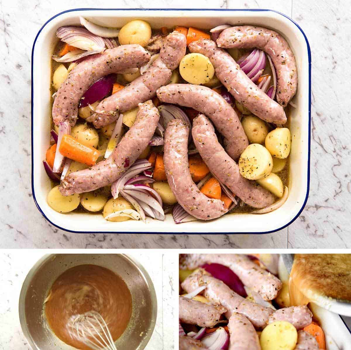 How to make Sausage Bake with Vegetables and Gravy