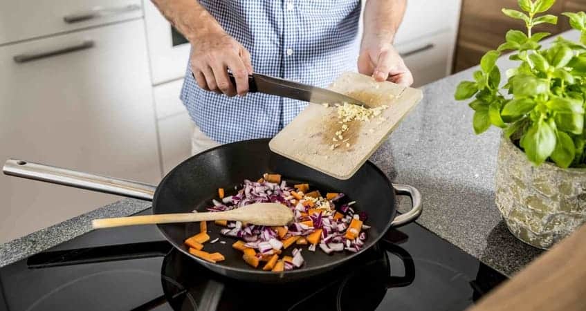 Cook with non-stick pan